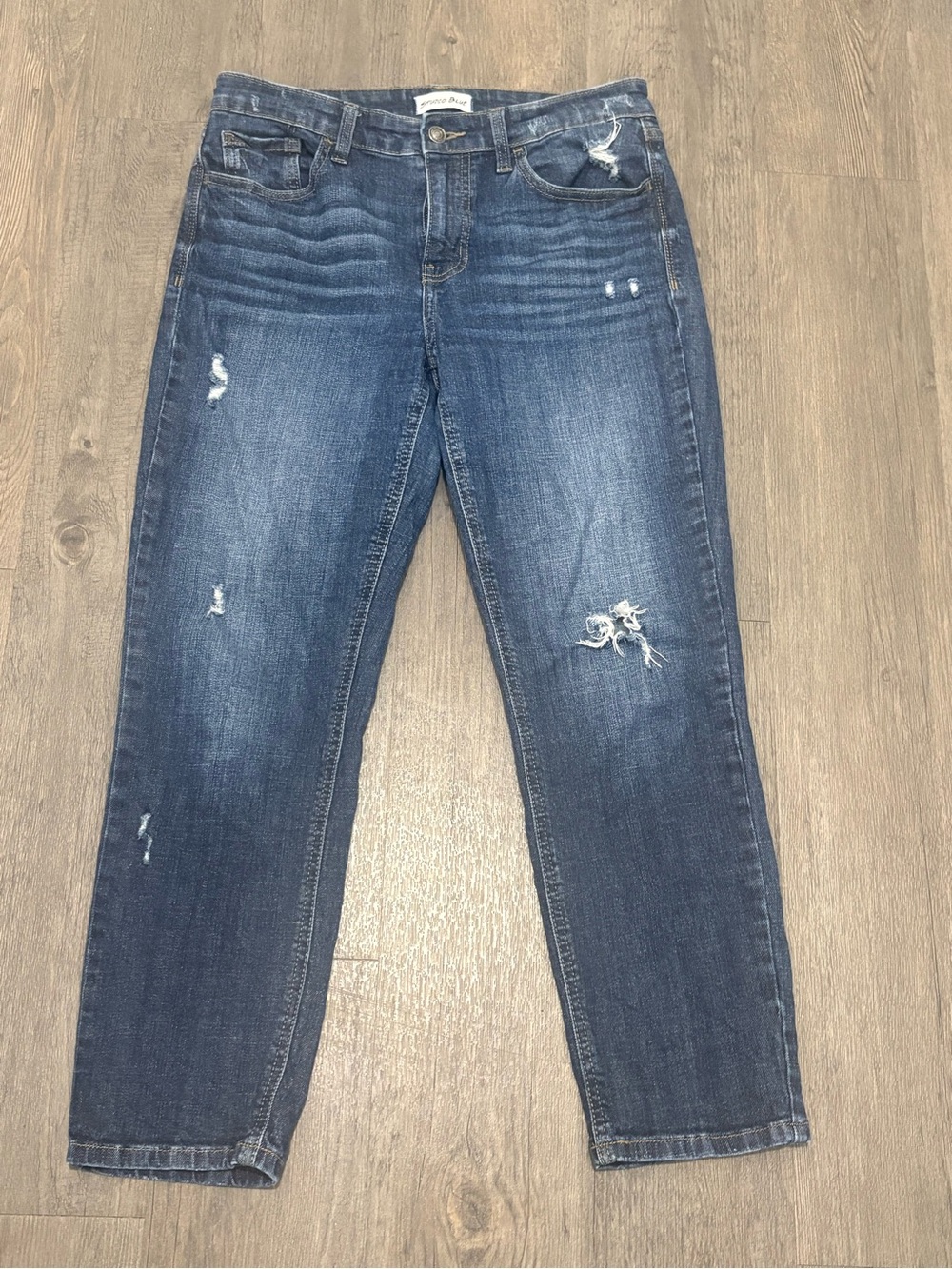 Studio Blue Sz 29 Women’s Distressed Ripped Straight Jeans - Dark Blue